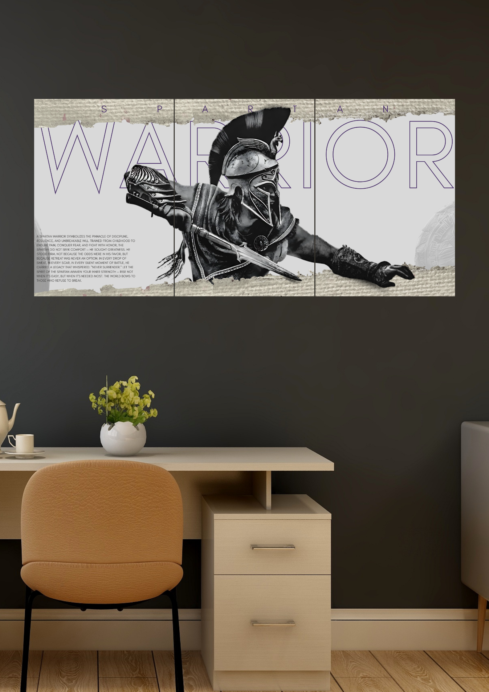 SPARTAN WARRIOR POSTER | Set of 3 Split Design Poster