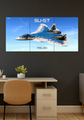 SUKHOI SU-57 FELON | FIGHTER JET | Set of 3 Split Design Poster
