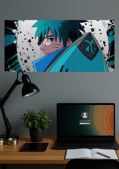 Sasuke Uchiha | Anime Poster | Split Design Poster 