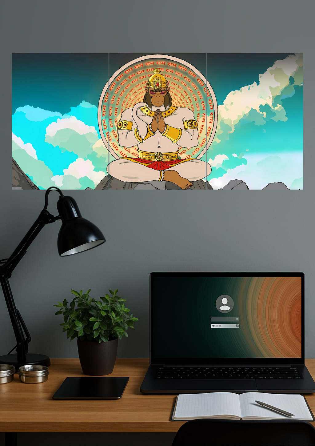 Shri Hanuman ji Anime Poster | Devotional Set | Set of 3 Split Design Poster