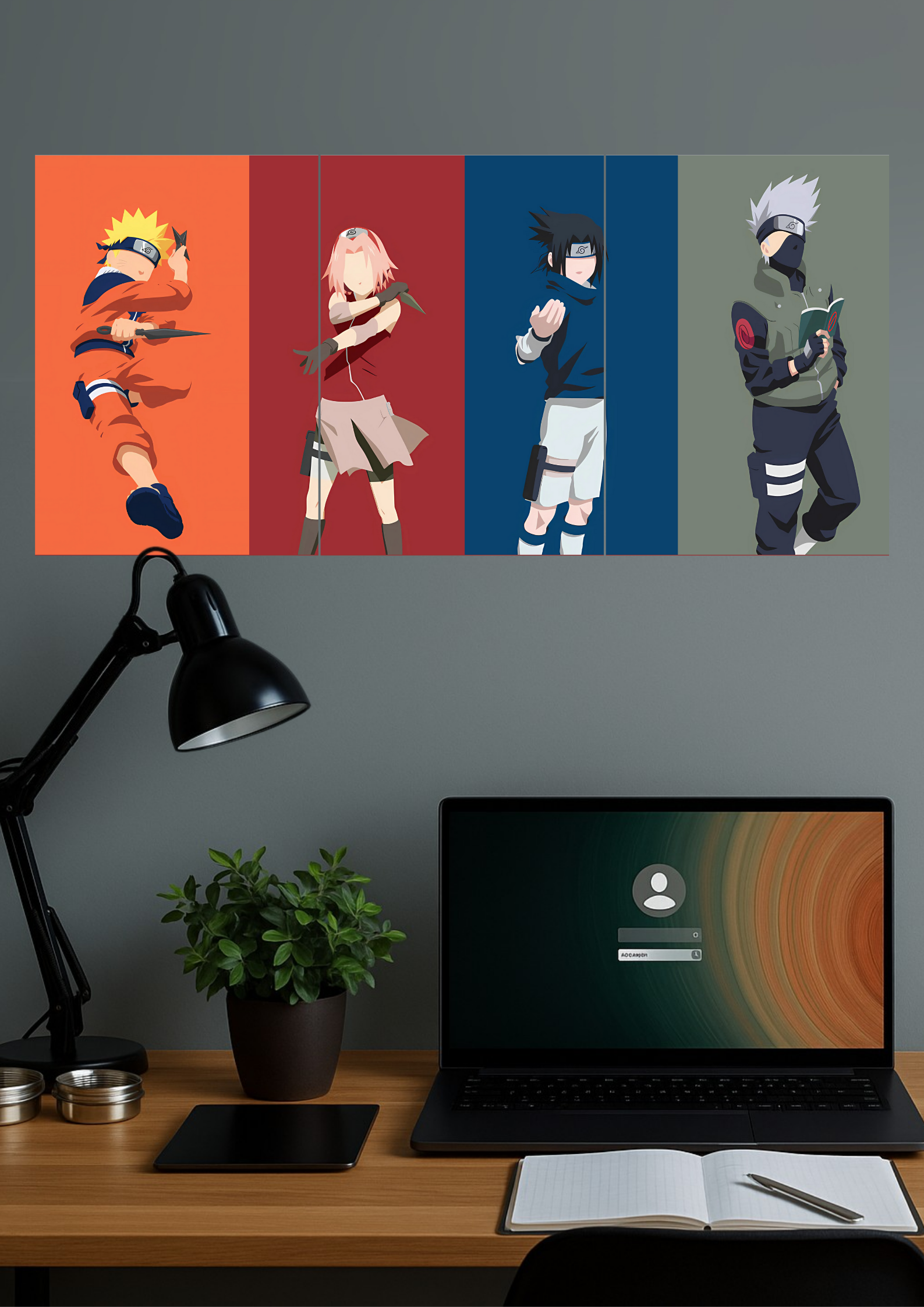 The Fours | Naruto Shippuden Fours | Anime Poster | Split Design Poster