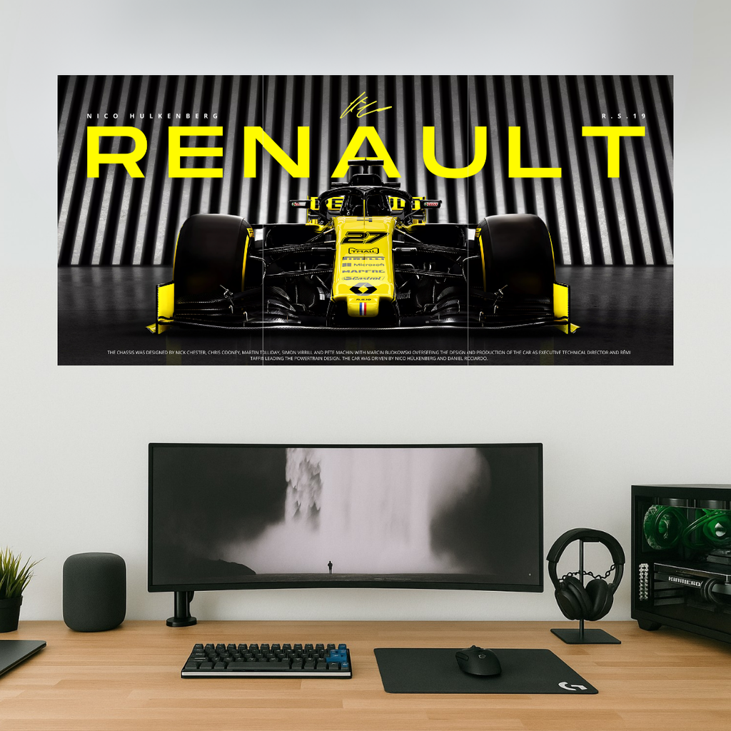 The Renault R.S.19 Poster | F1 | Set of 3 Split Design Poster