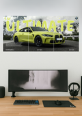 The Ultimate Driving Machine x BMW M4 Competition | Car Set | Set of 3 Split Design Poster