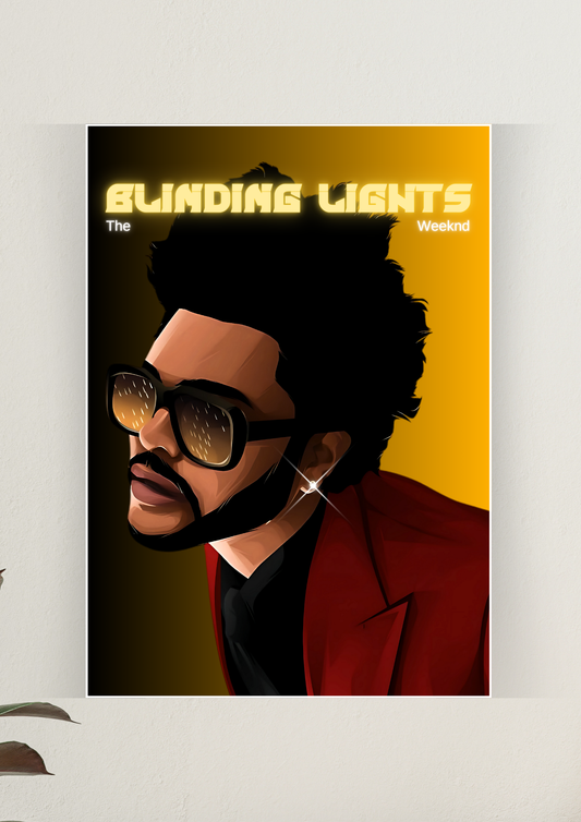 The Weekend | Blinding Lights Art Poster | Music Posters