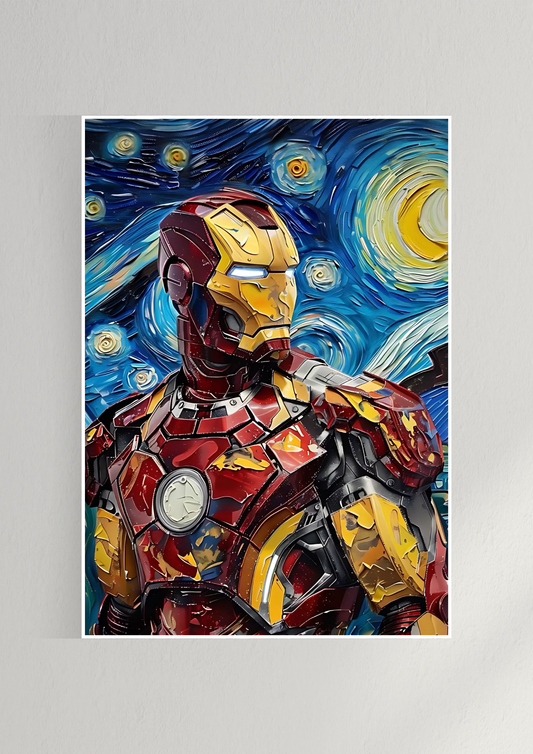 Iron Man Starry Night Artwork Poster | Marvel Posters GenZCustom