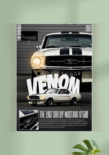 VENOM | THE 1967 Shelby Mustang Poster | Car Poster
