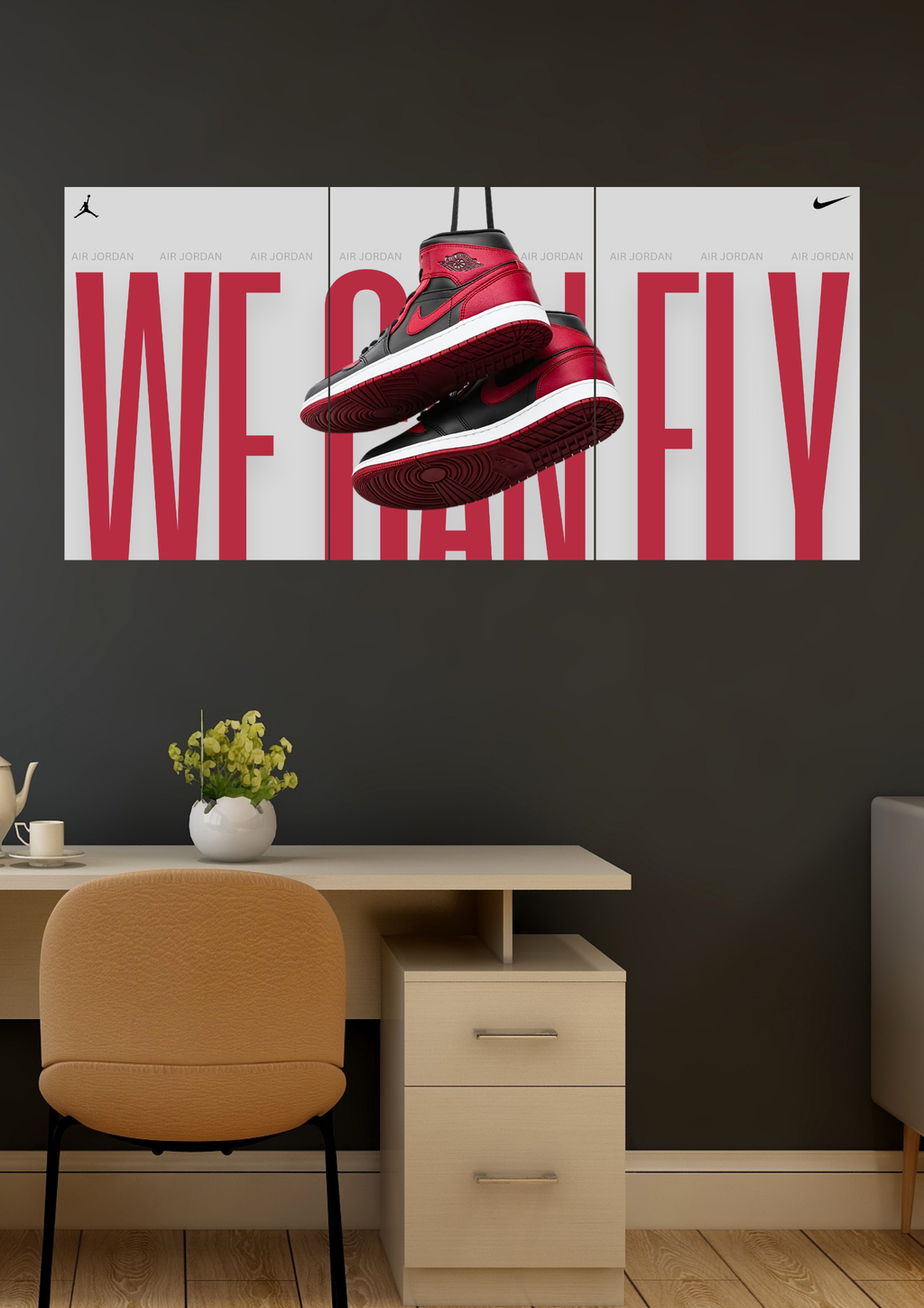 WE CAN FLY | AIR JORDAN SHOES | Set of 3 Split Design Poster